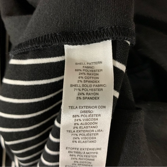 2/$35 Chico’s Black White Striped Drape Blazer - Picture 13 of 14